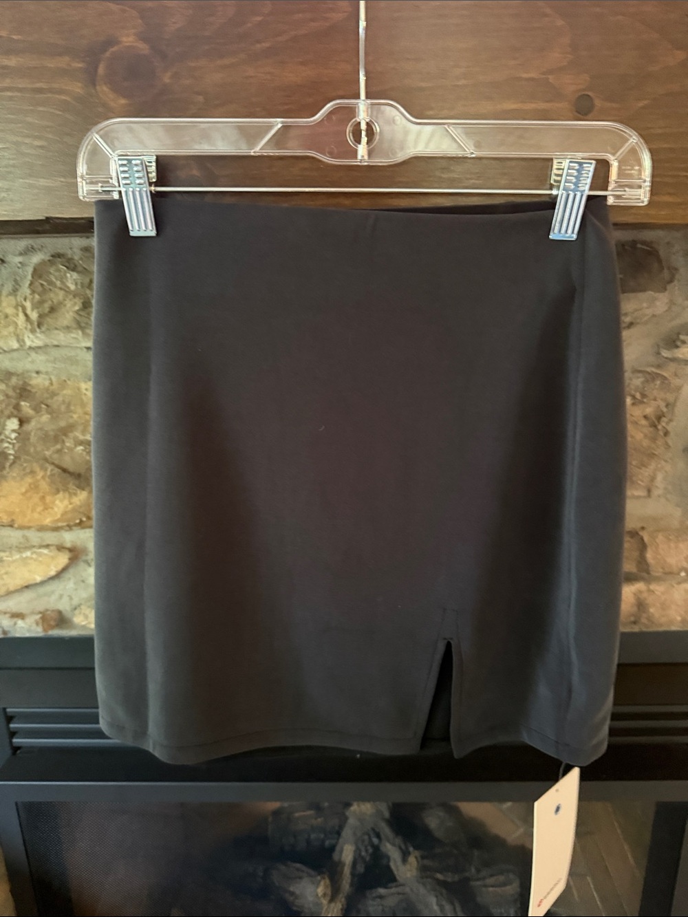 lululemon athletica Black Knit Mini Skirt with Front Slit